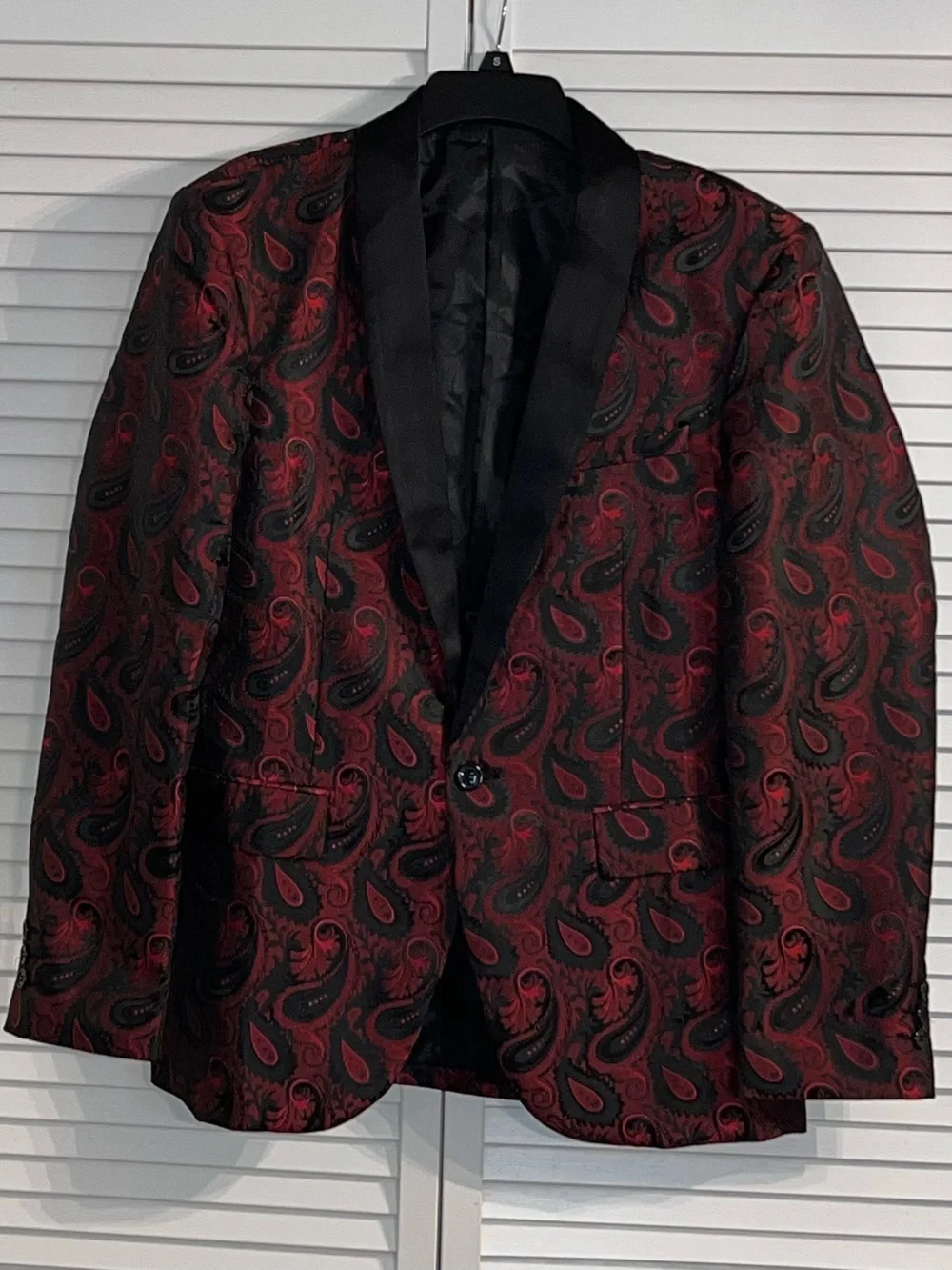 Coofandy Red Paisley Blazer Small